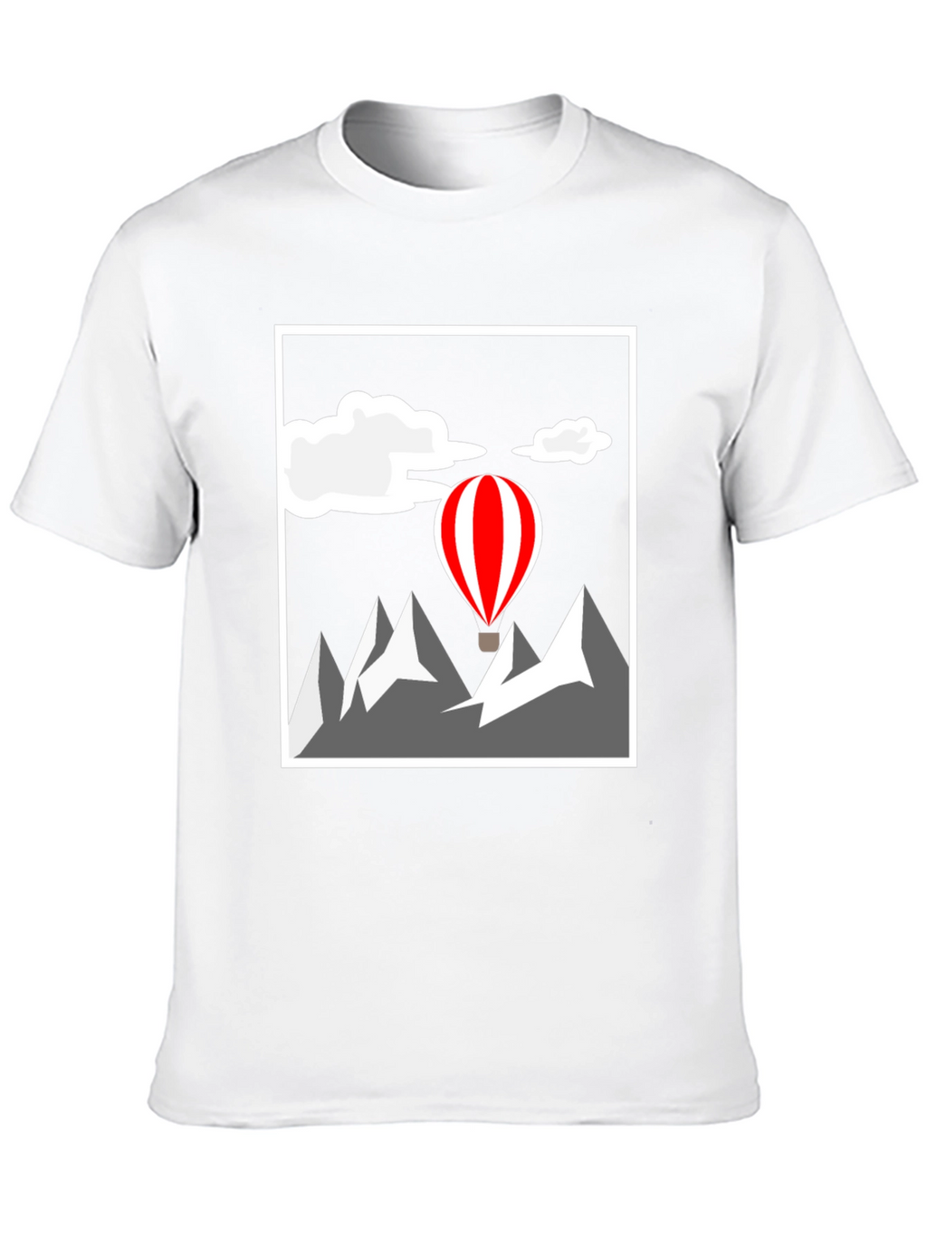 Mountain Adventure Graphic Tee - Hot Air Balloon Design