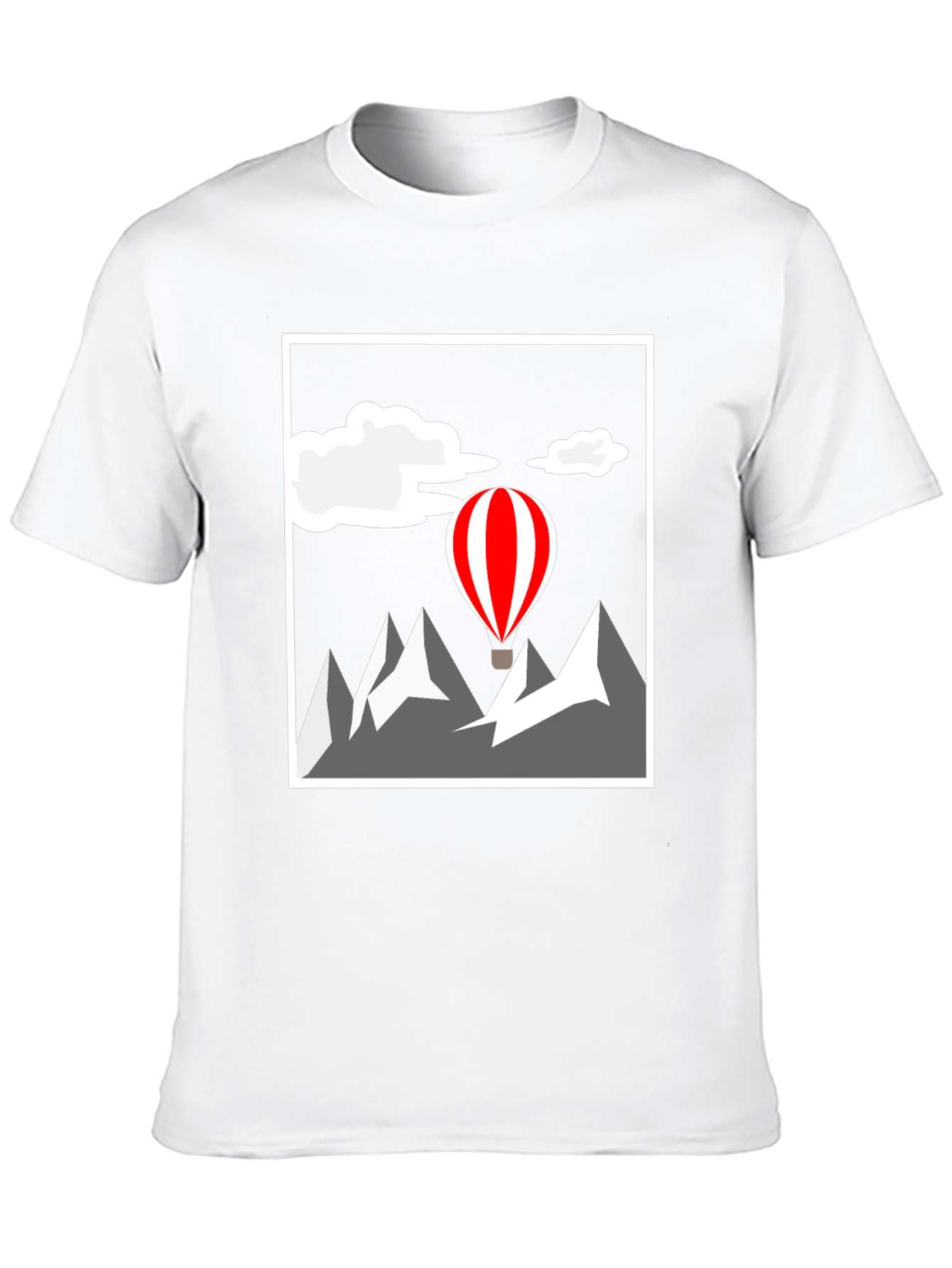 Mountain Adventure Graphic Tee - Hot Air Balloon Design