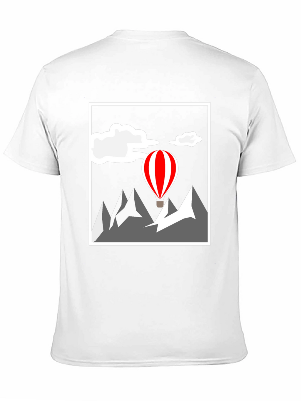 Mountain Adventure Graphic Tee - Hot Air Balloon Design