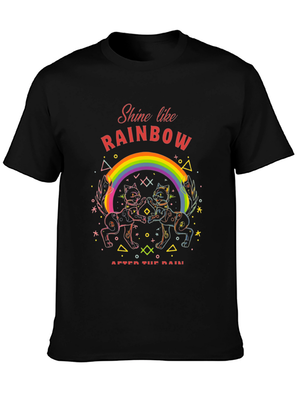 Rainbow Cat T-Shirt - Shine After the Rain