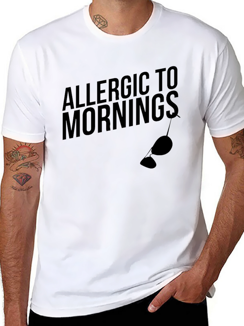 Allergic To Mornings Funny T-Shirt
