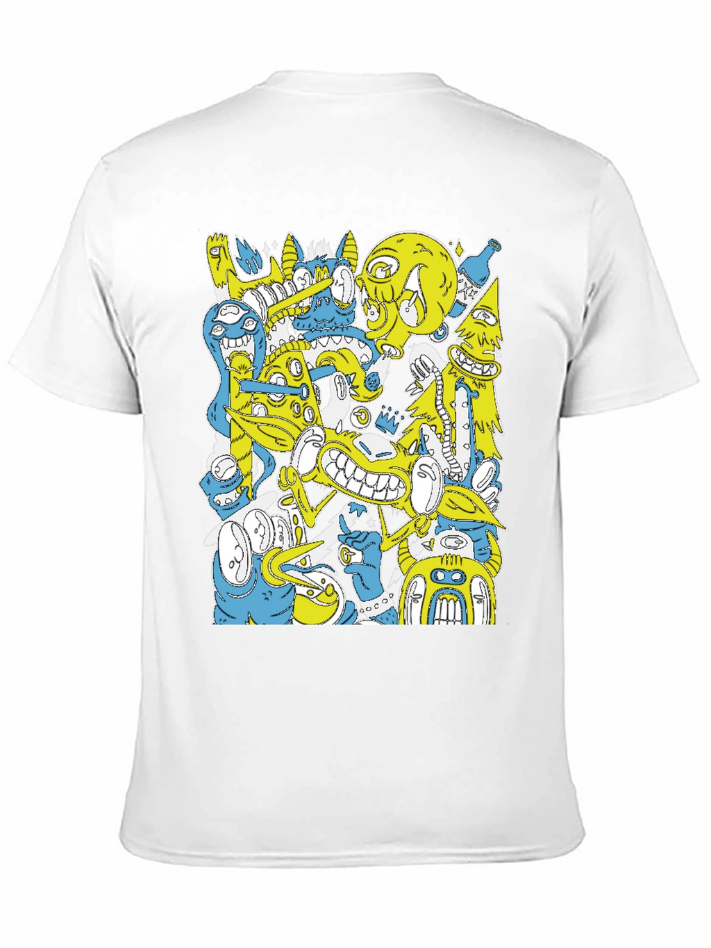 Abstract Cartoon Graphic Print Black T-Shirt