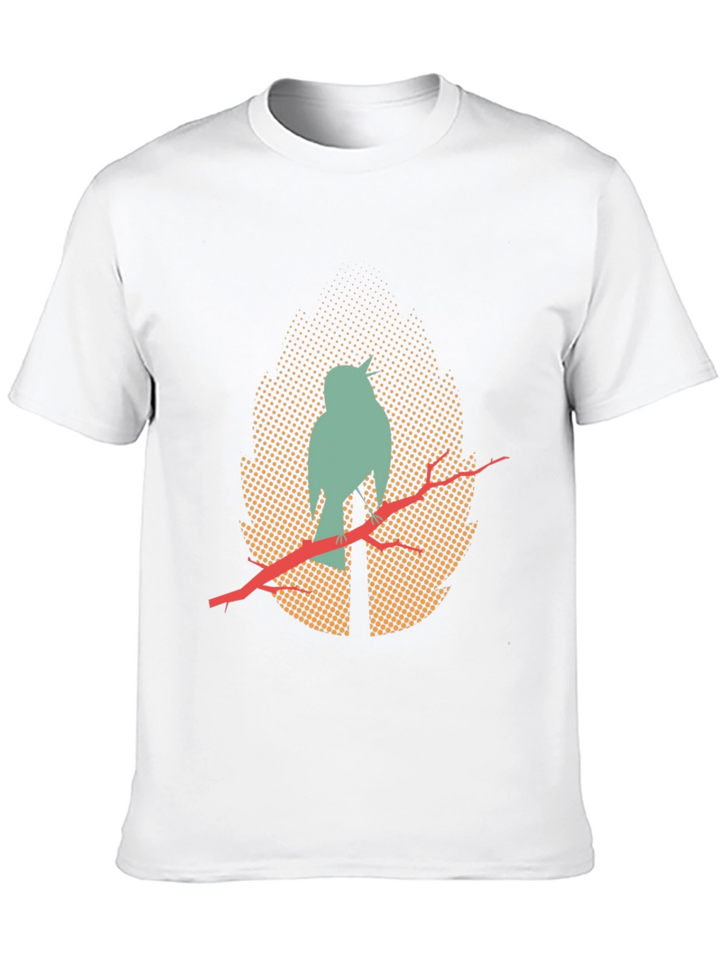 Mens Black T-Shirt with Bird Silhouette Design
