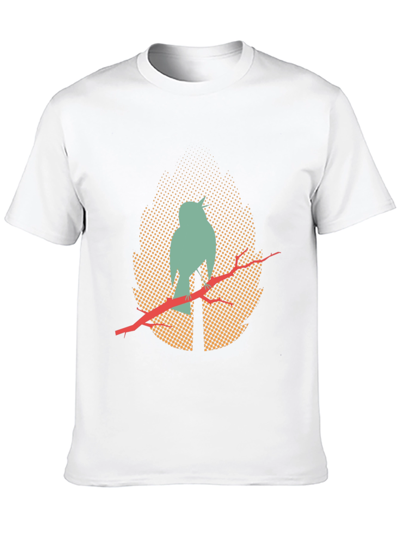 Mens Black T-Shirt with Bird Silhouette Design