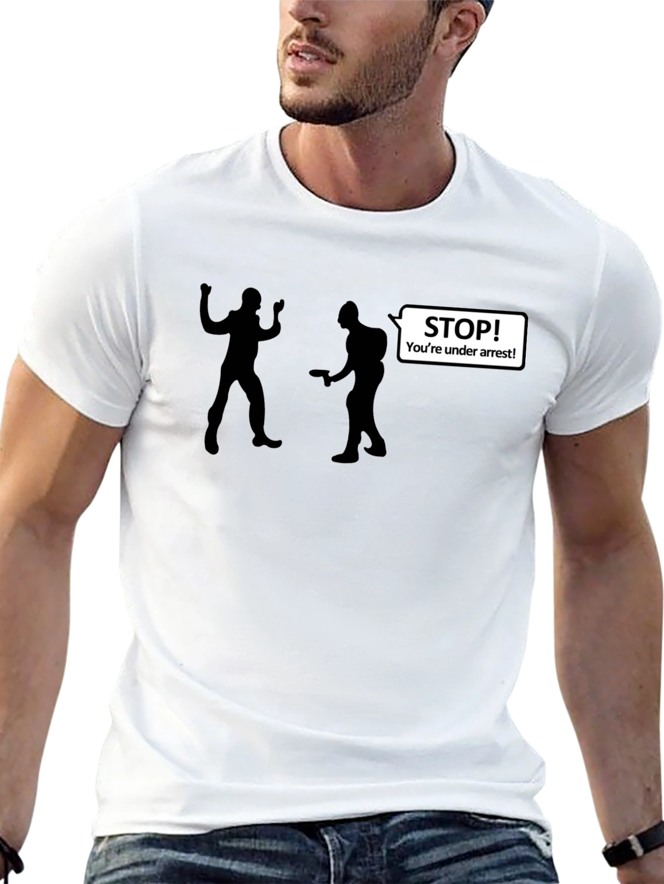 Arrest Graphic T-Shirt - Funny Police Stop Tee