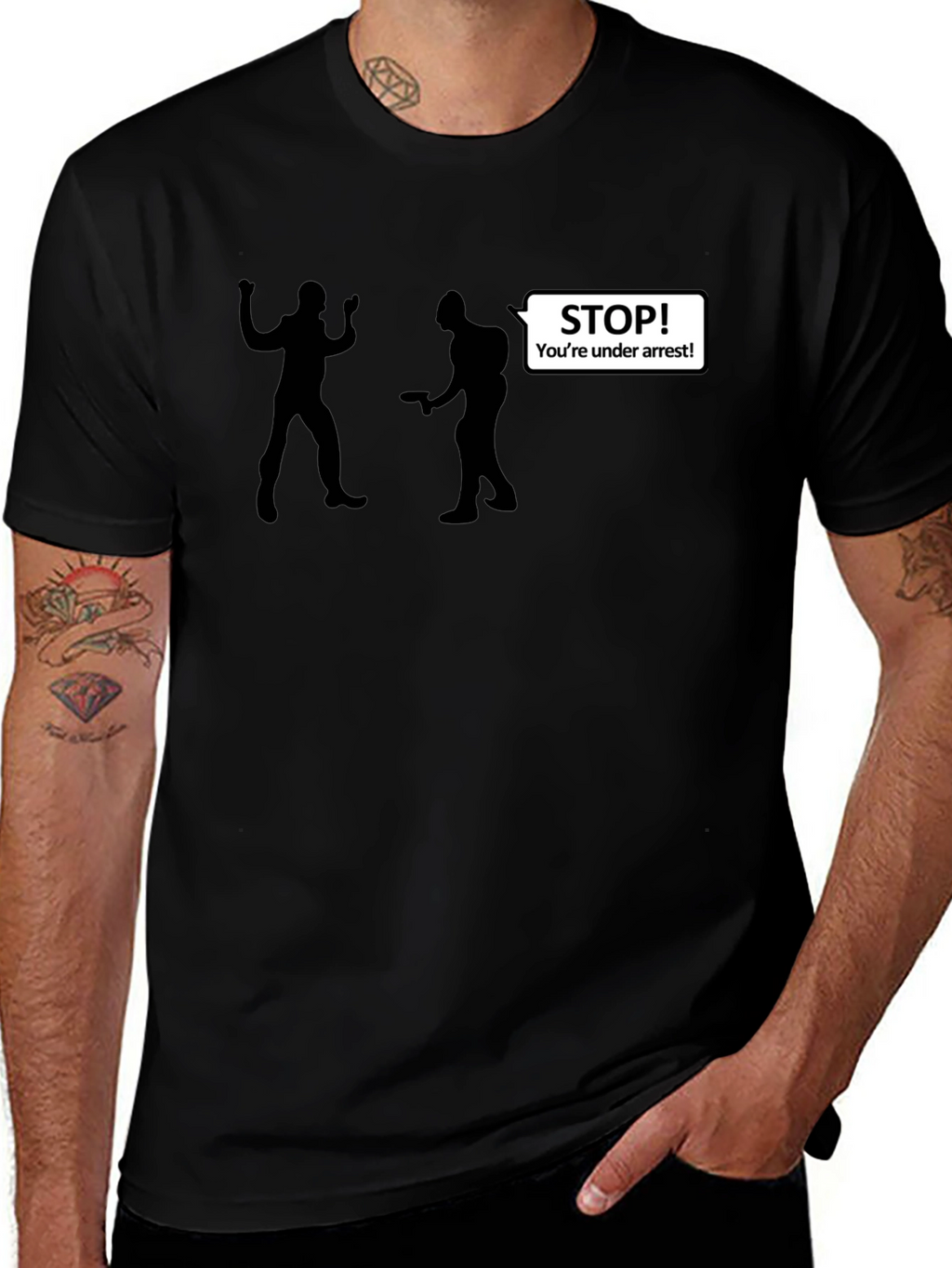 Arrest Graphic T-Shirt - Funny Police Stop Tee