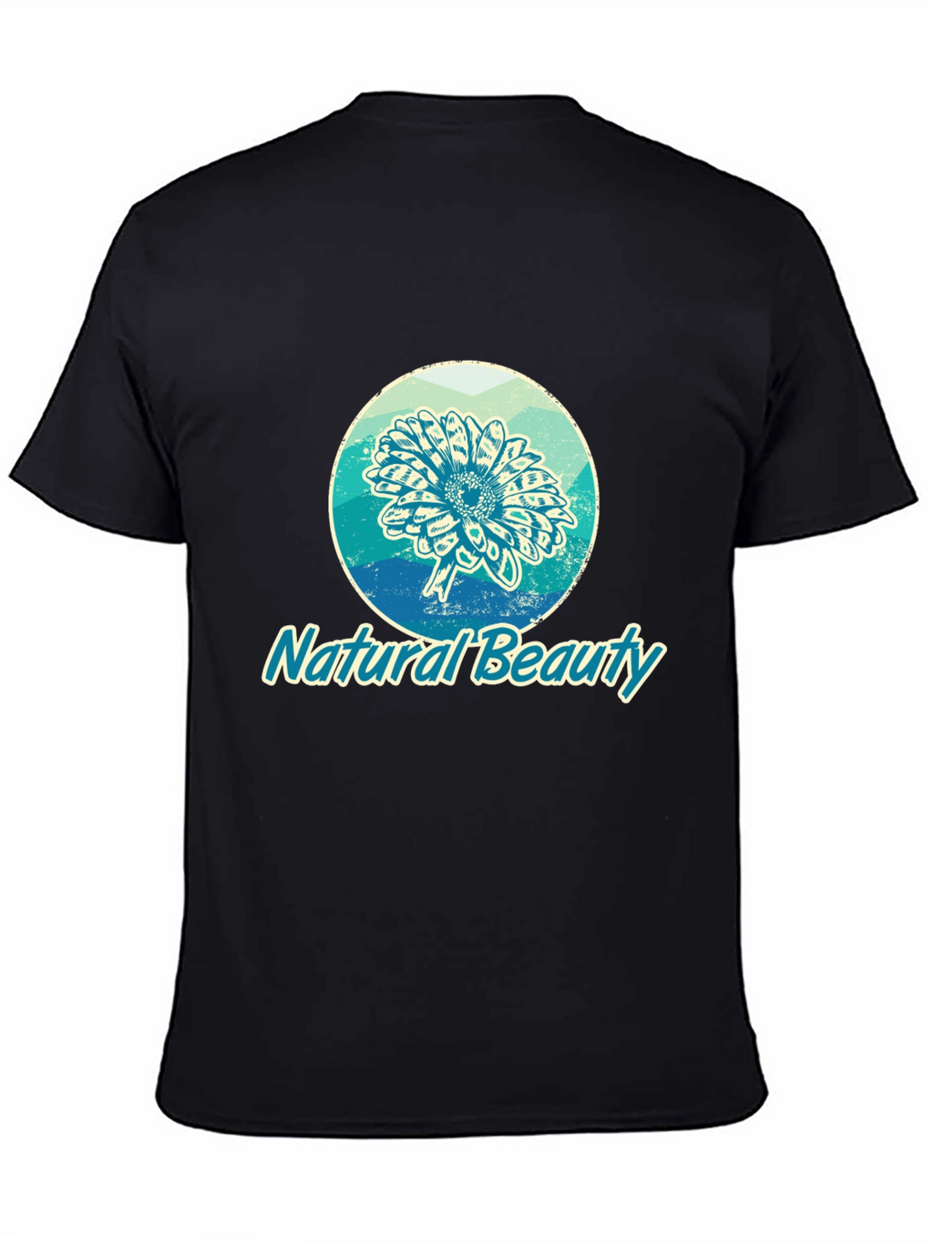 Natural Beauty Graphic Print Black T-Shirt