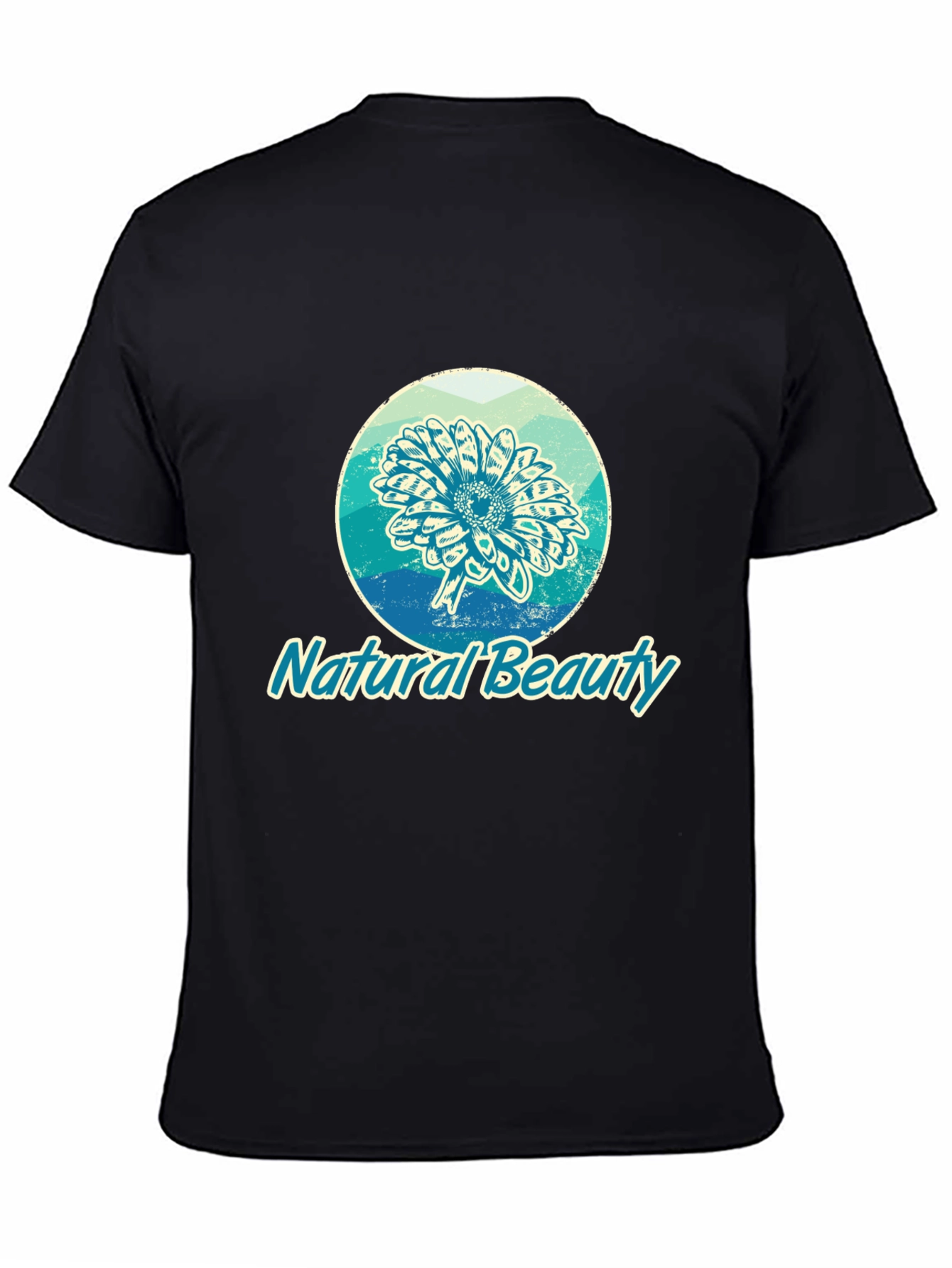 Natural Beauty Graphic Print Black T-Shirt