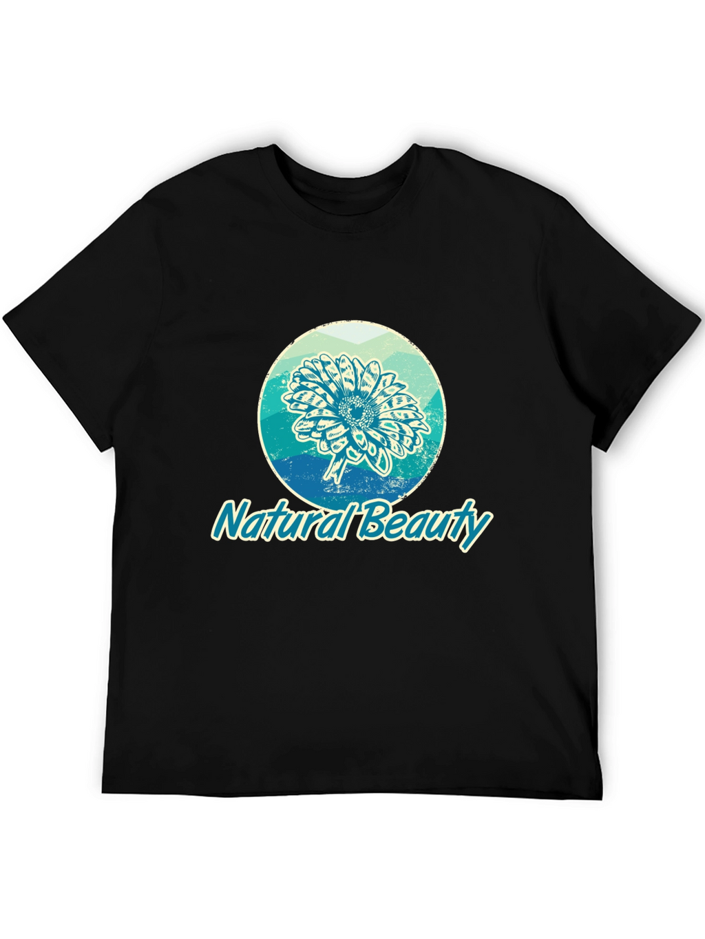Natural Beauty Graphic Print Black T-Shirt
