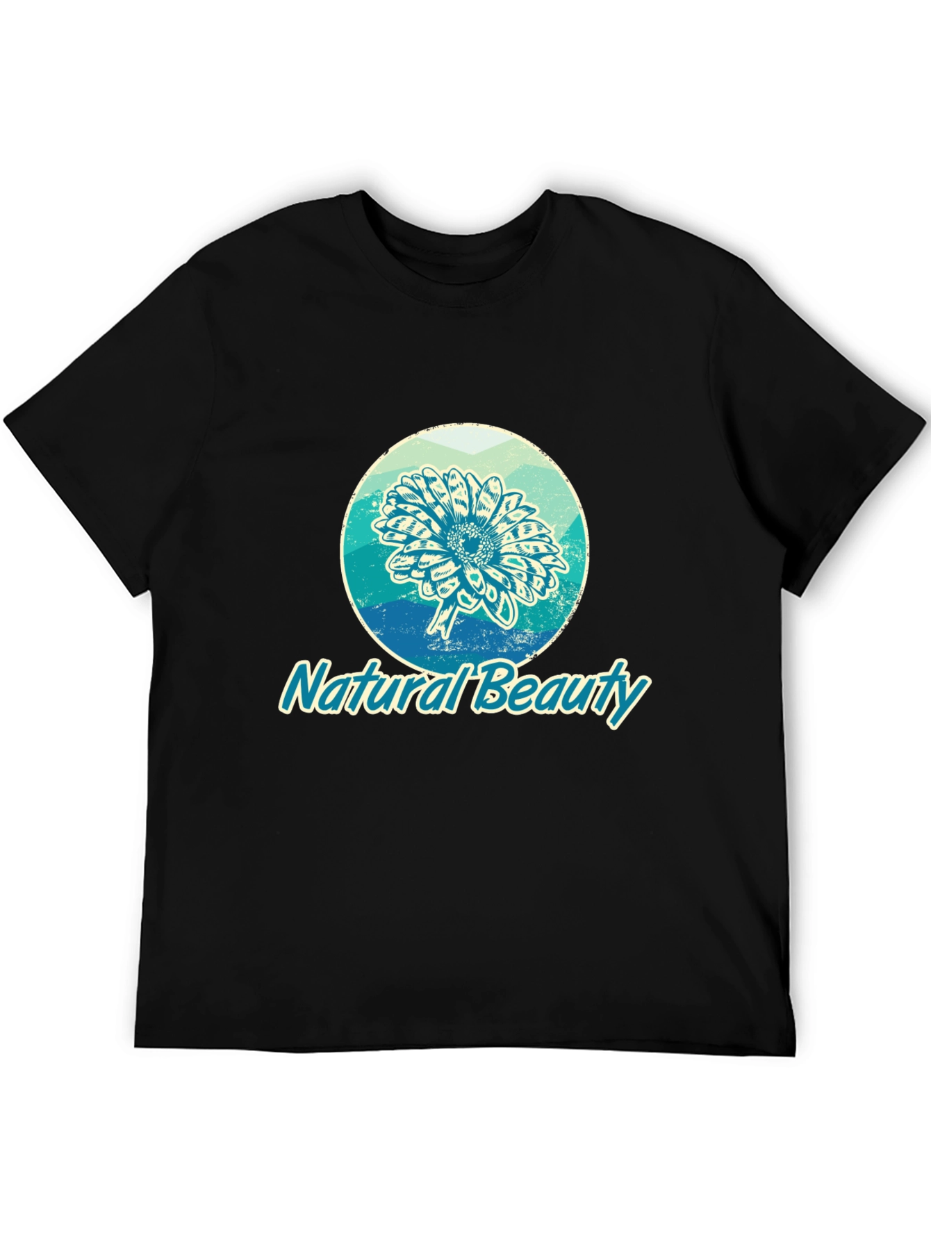 Natural Beauty Graphic Print Black T-Shirt