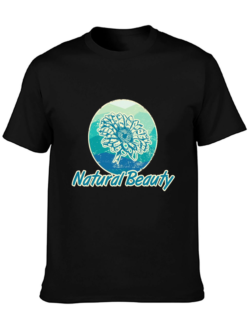 Natural Beauty Graphic Print Black T-Shirt