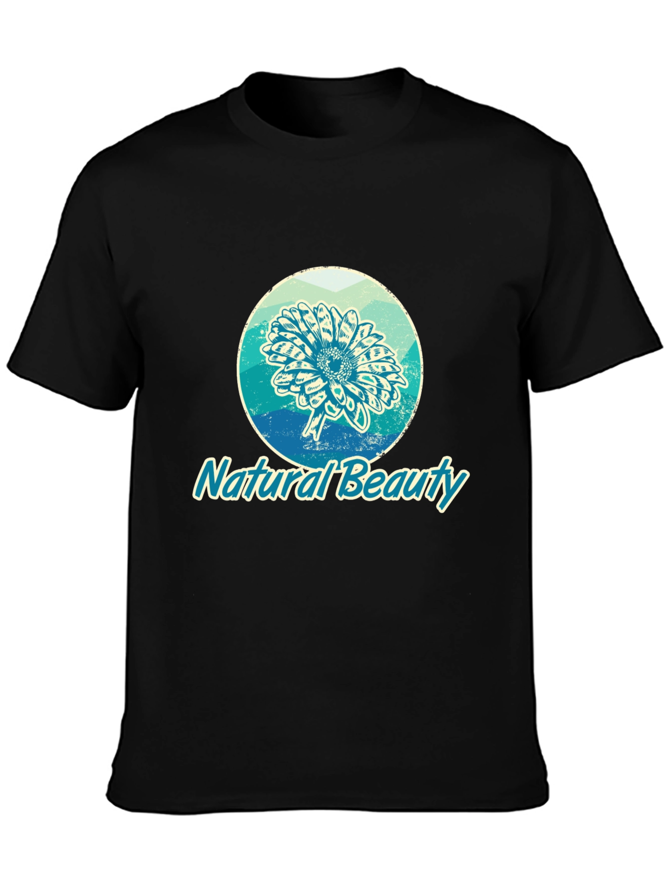 Natural Beauty Graphic Print Black T-Shirt