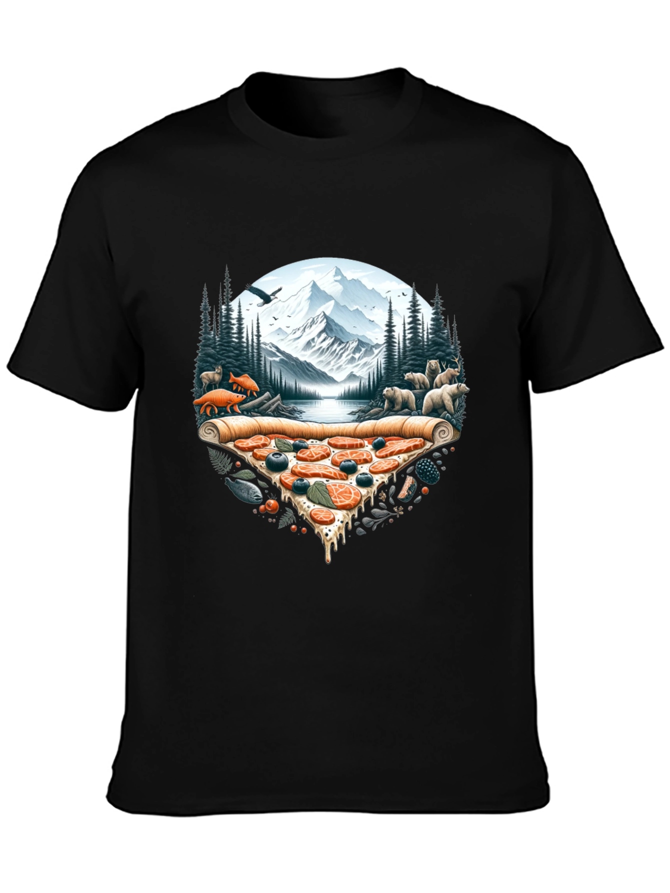 Pizza Landscape Graphic Tee - Novelty Print Shirt