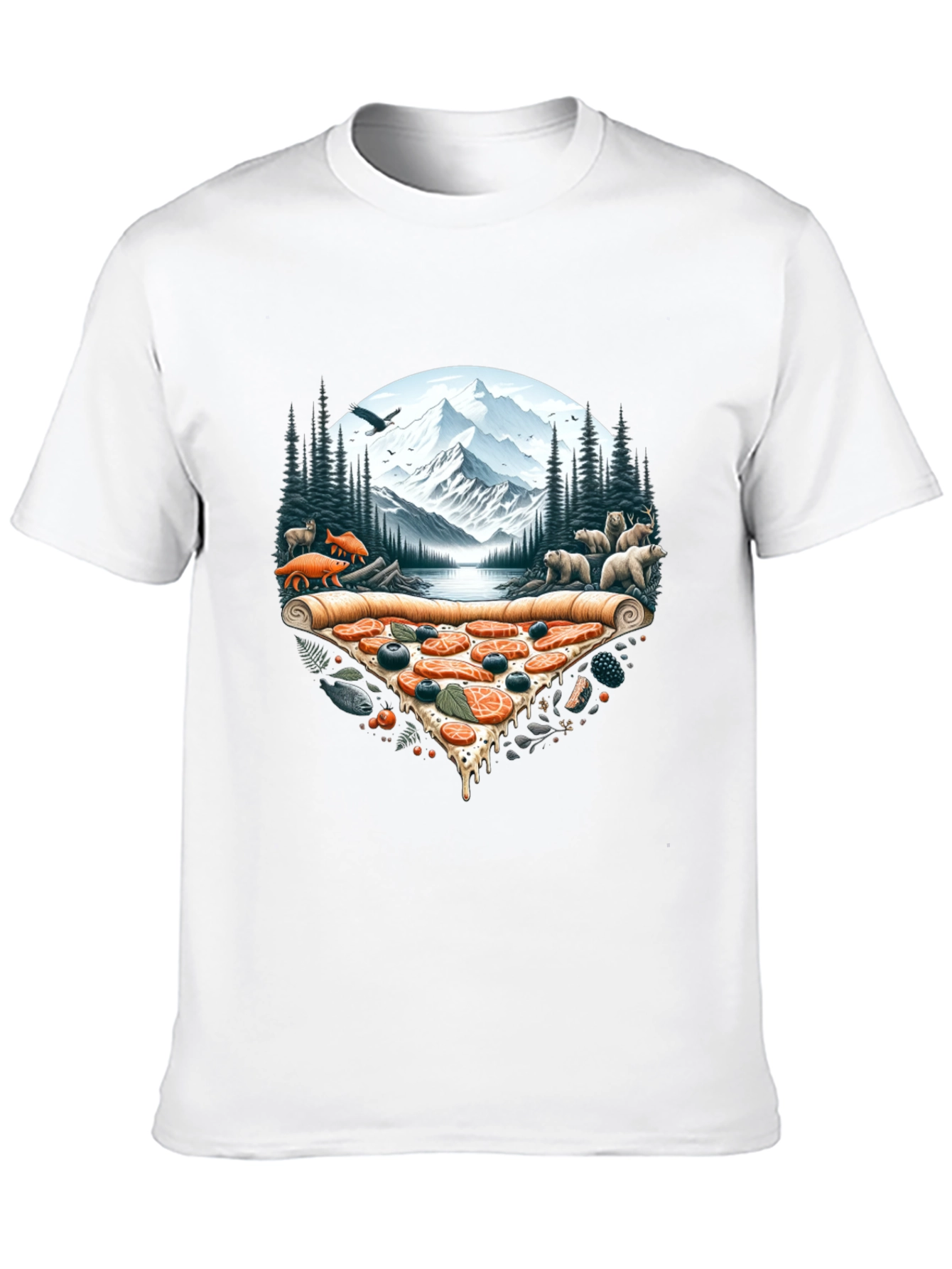 Pizza Landscape Graphic Tee - Novelty Print Shirt
