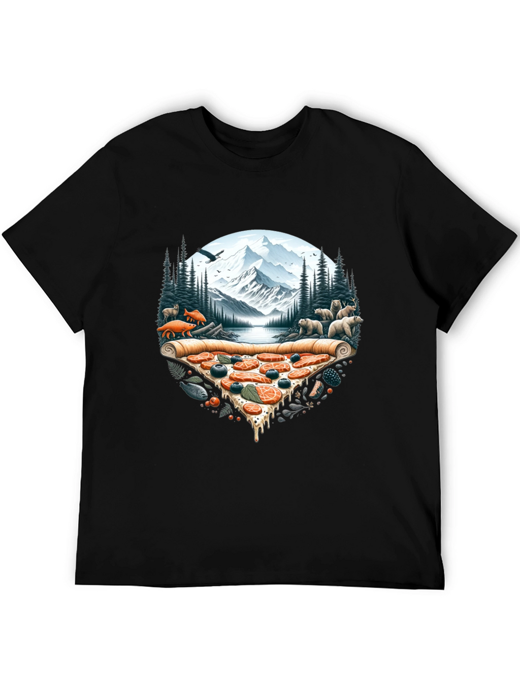 Pizza Landscape Graphic Tee - Novelty Print Shirt