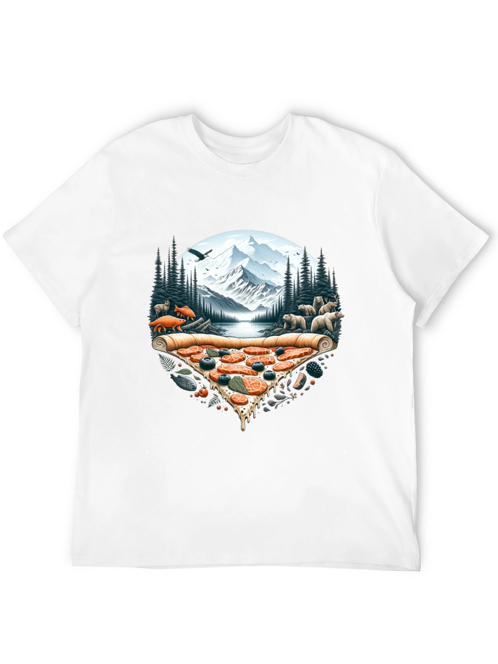 Pizza Landscape Graphic Tee - Novelty Print Shirt