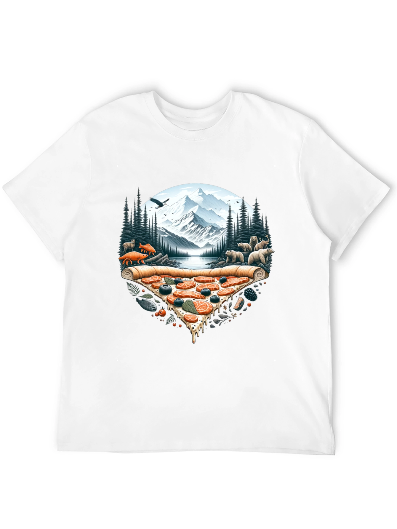 Pizza Landscape Graphic Tee - Novelty Print Shirt