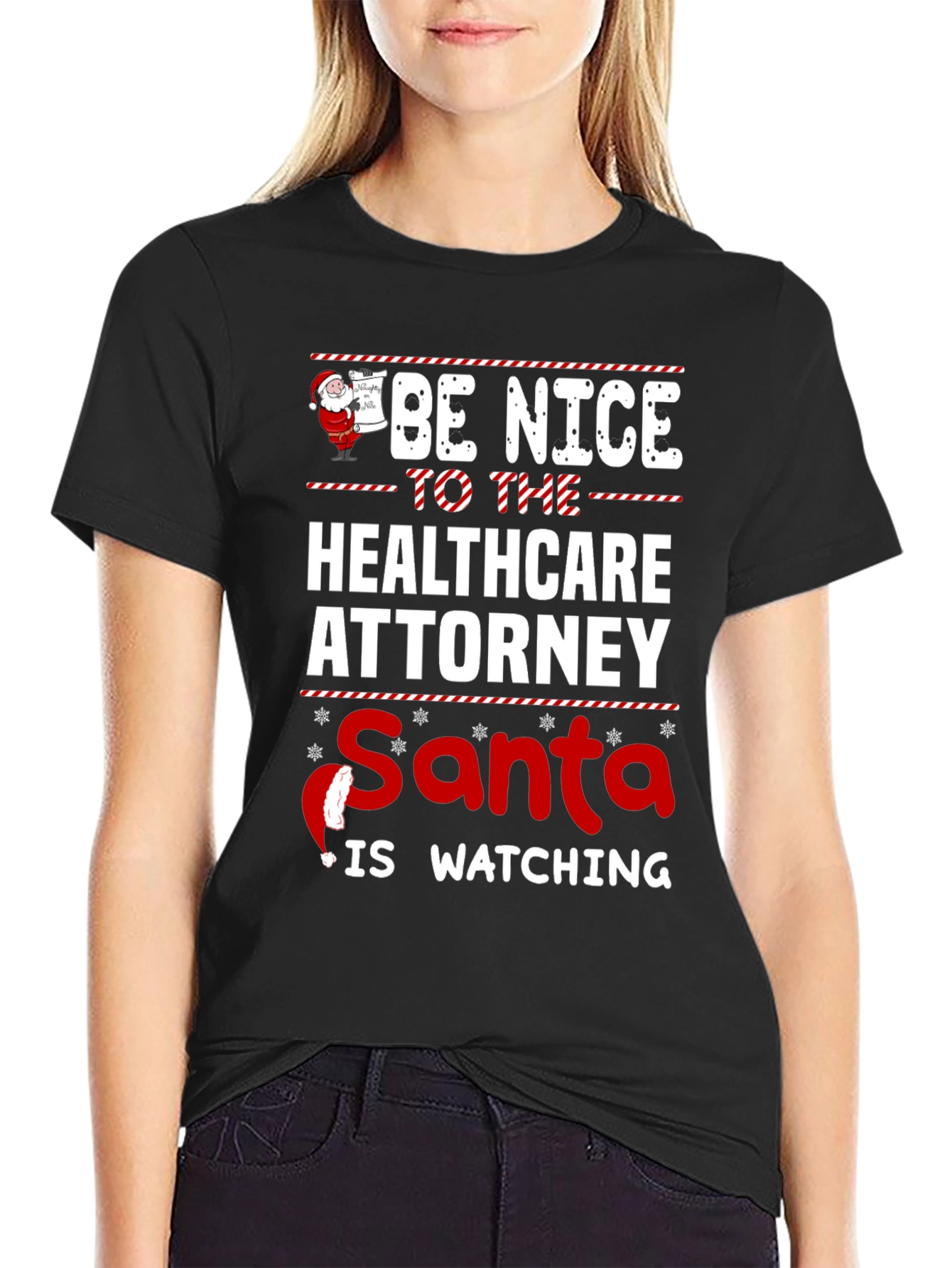 Healthcare Attorney Santa Watching T-Shirt
