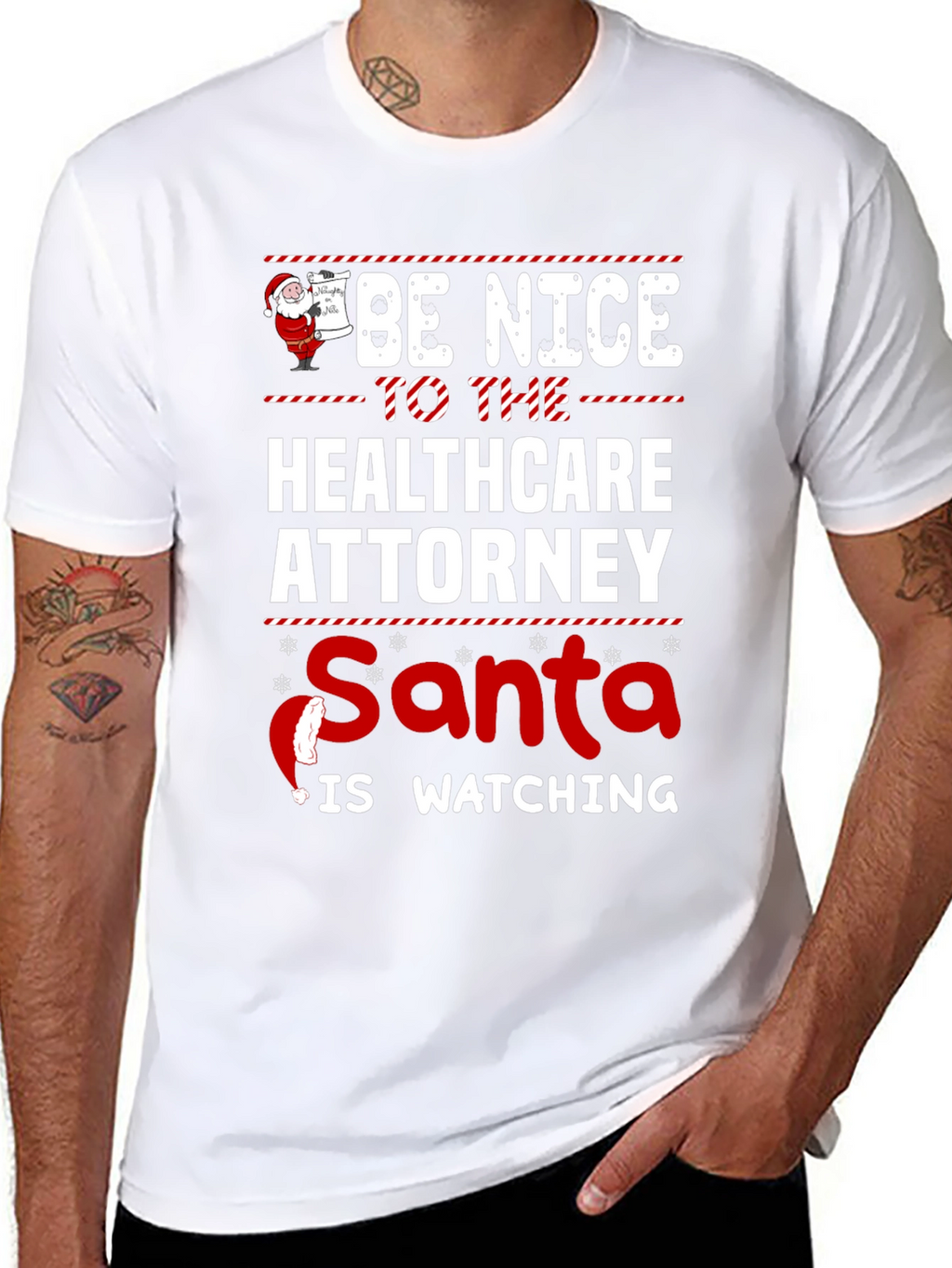 Healthcare Attorney Santa Watching T-Shirt