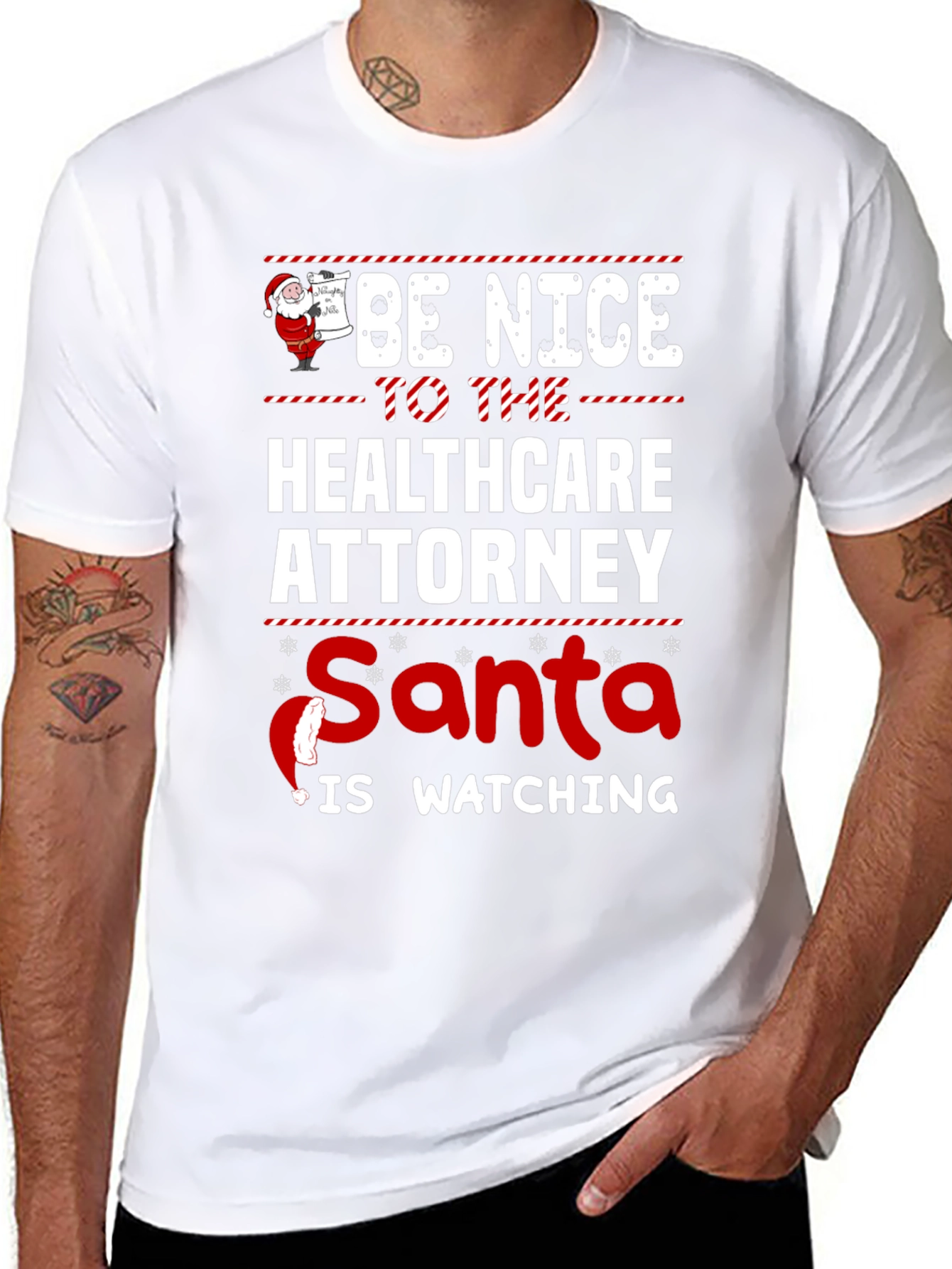 Healthcare Attorney Santa Watching T-Shirt