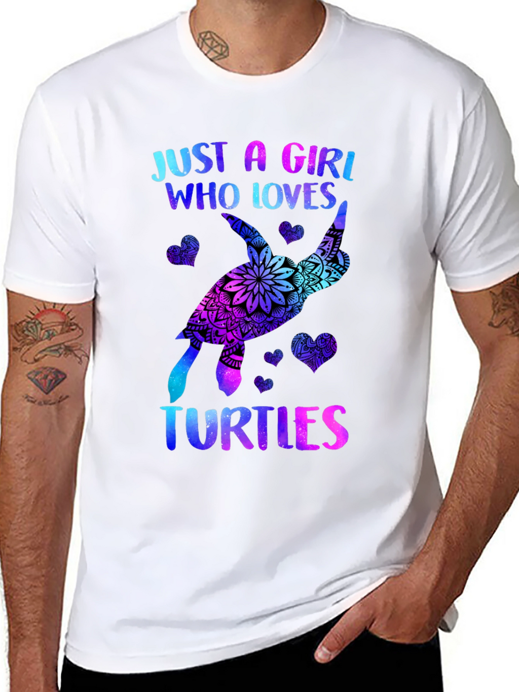 Just A Girl Who Loves Turtles T-Shirt Black