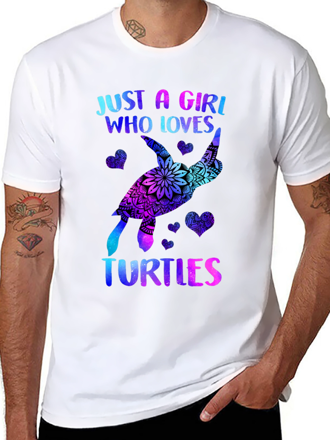Just A Girl Who Loves Turtles T-Shirt Black