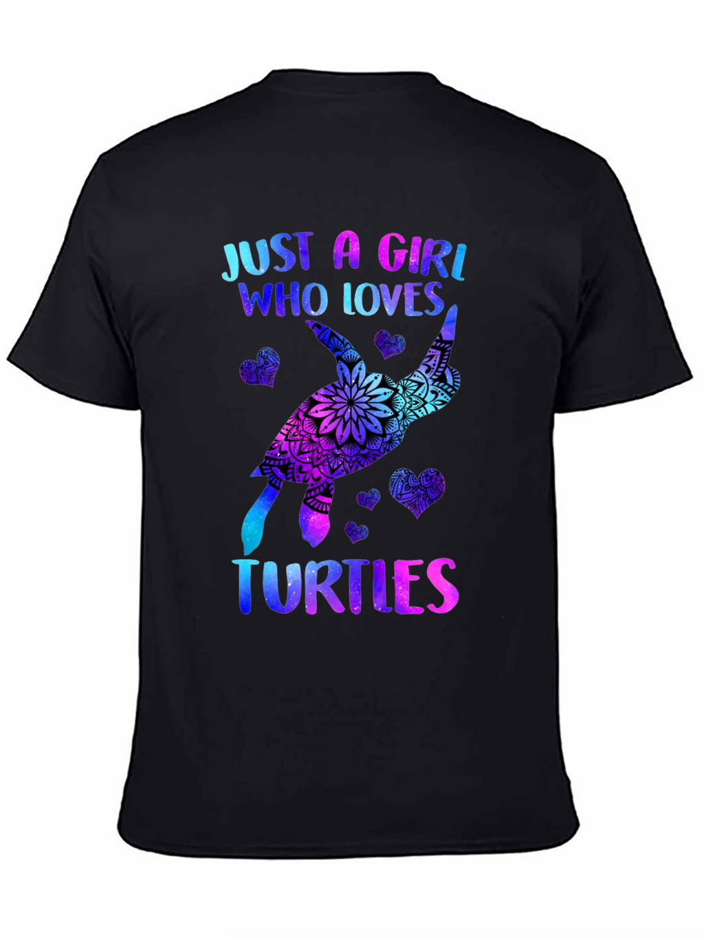Just A Girl Who Loves Turtles T-Shirt Black