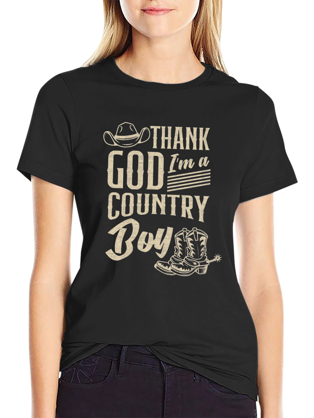Thank God Im A Country Boy Black T-Shirt