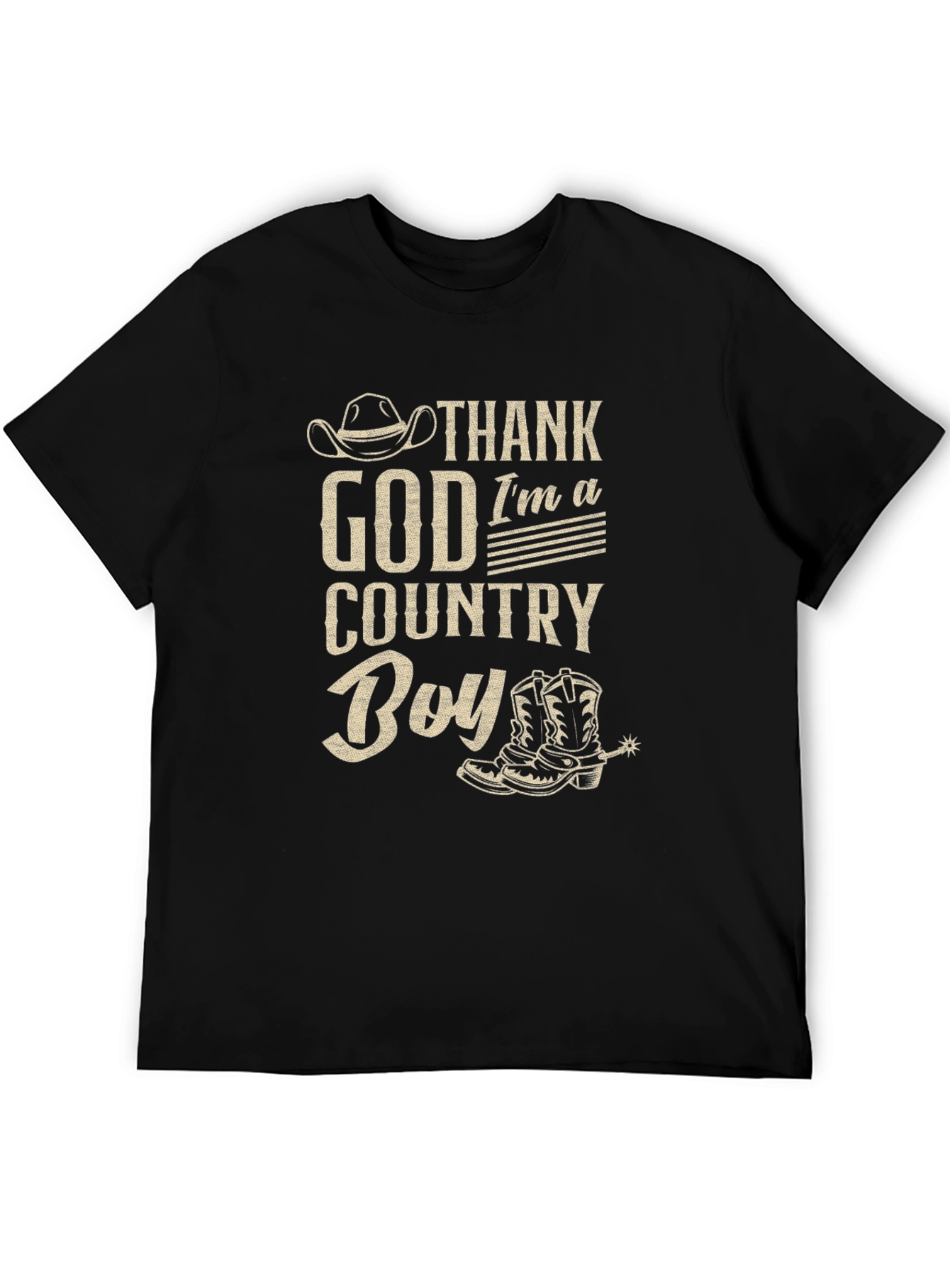 Thank God Im A Country Boy Black T-Shirt