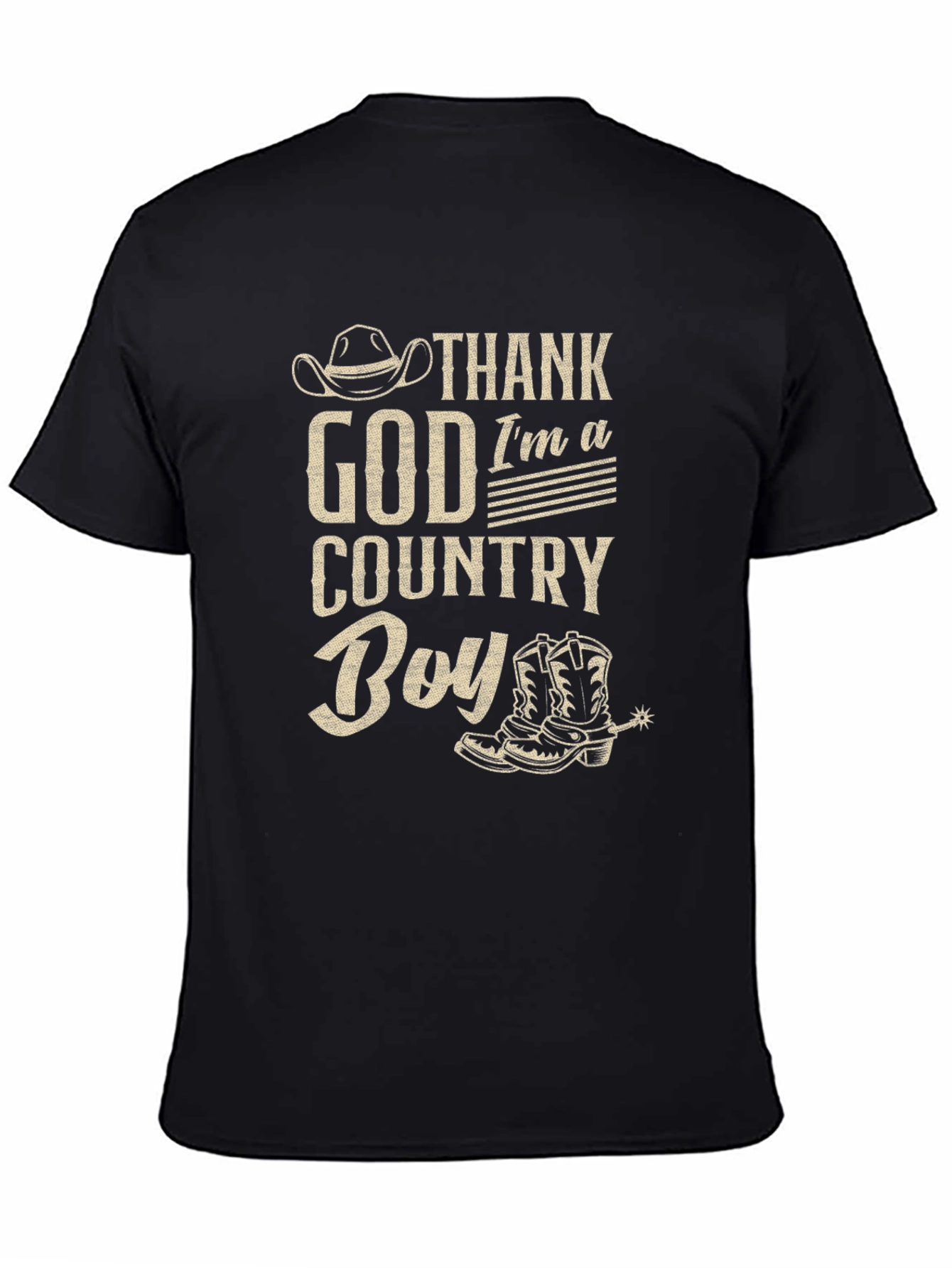 Thank God Im A Country Boy Black T-Shirt
