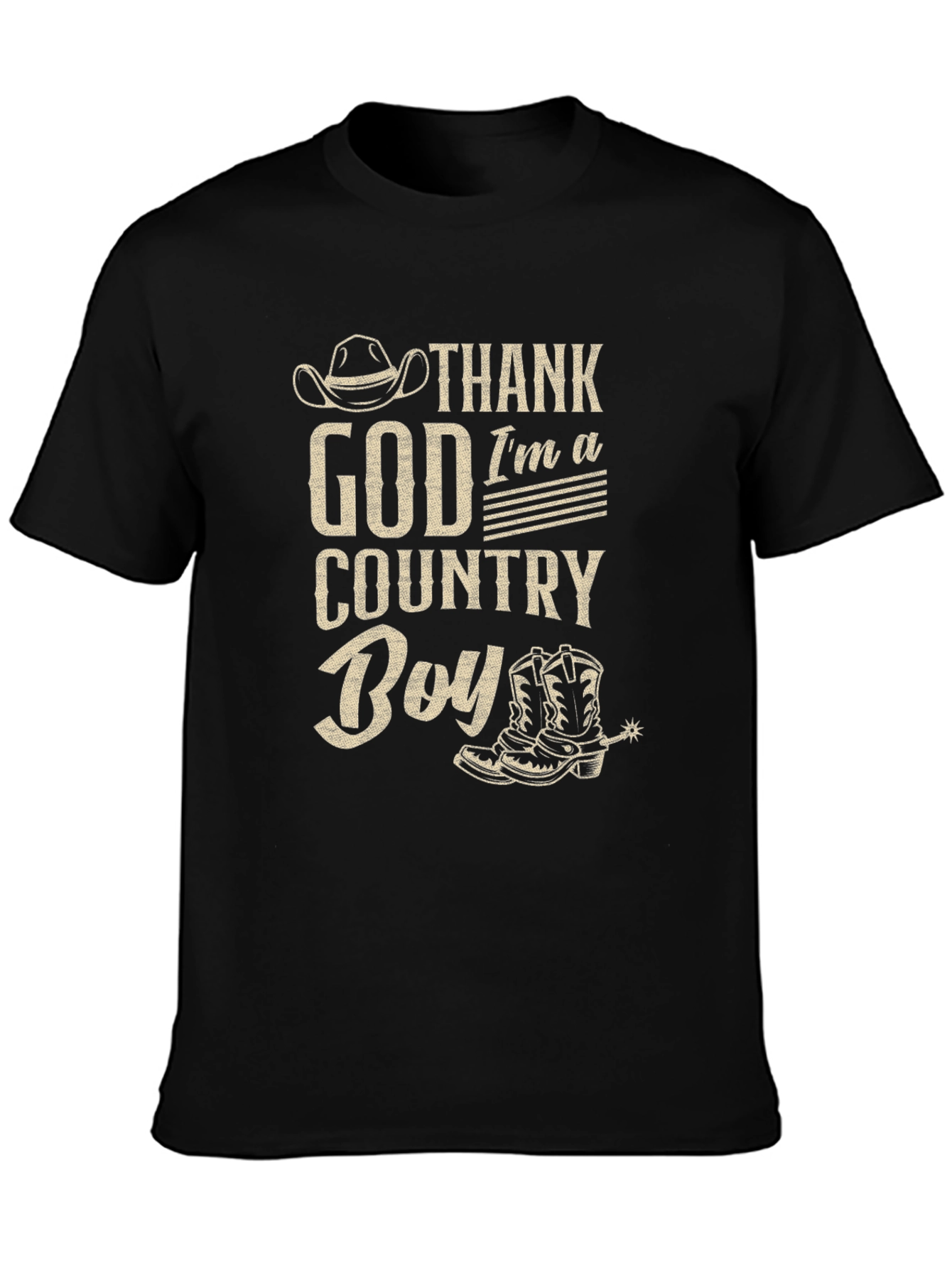 Thank God Im A Country Boy Black T-Shirt