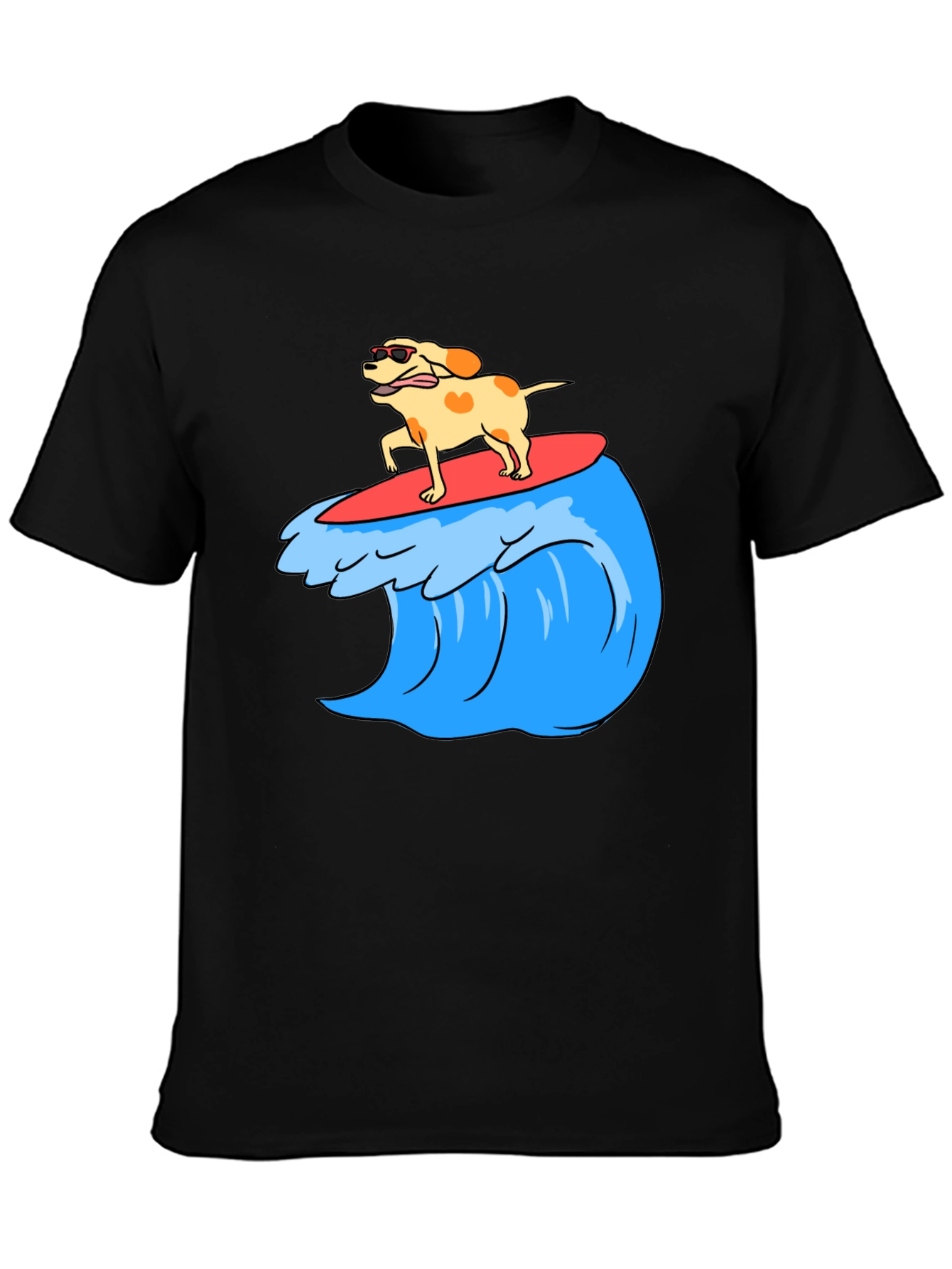 Dog Surfing Wave Graphic Tee