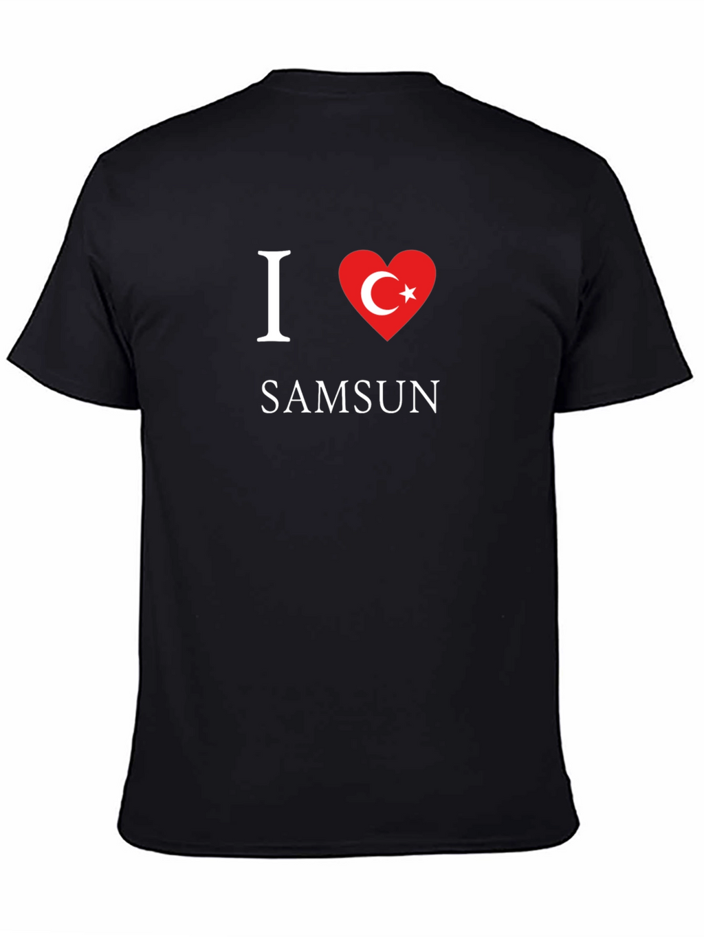 I Love Samsun Black Cotton T-Shirt