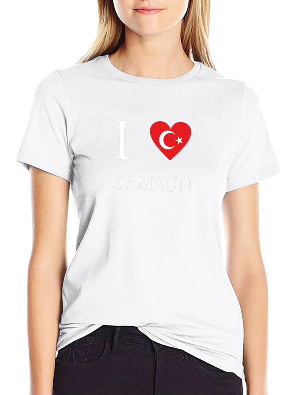 I Love Samsun Black Cotton T-Shirt