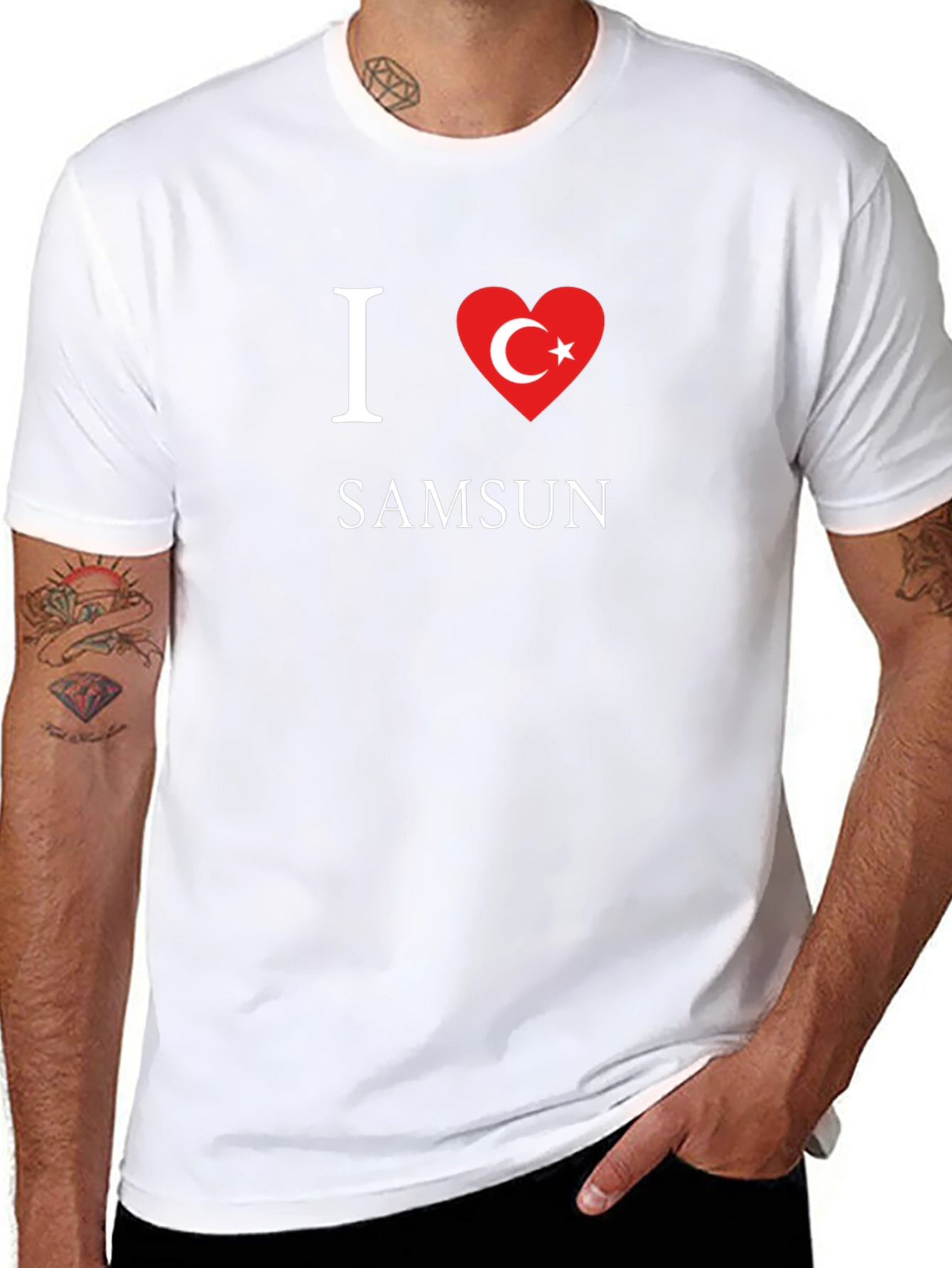 I Love Samsun Black Cotton T-Shirt
