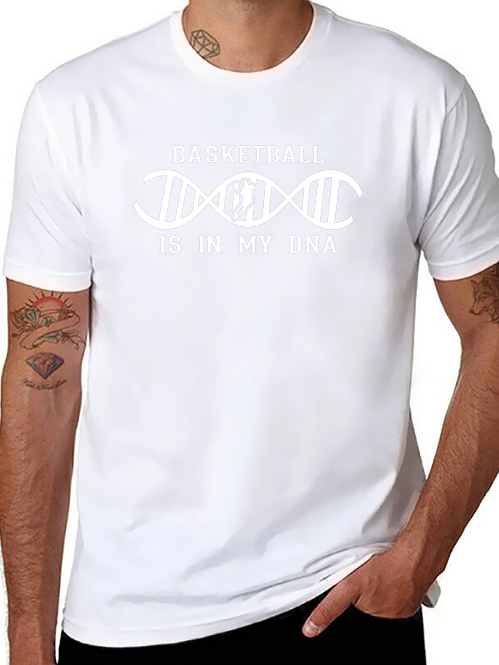 Basketball DNA Graphic T-Shirt - Black Cotton Tee