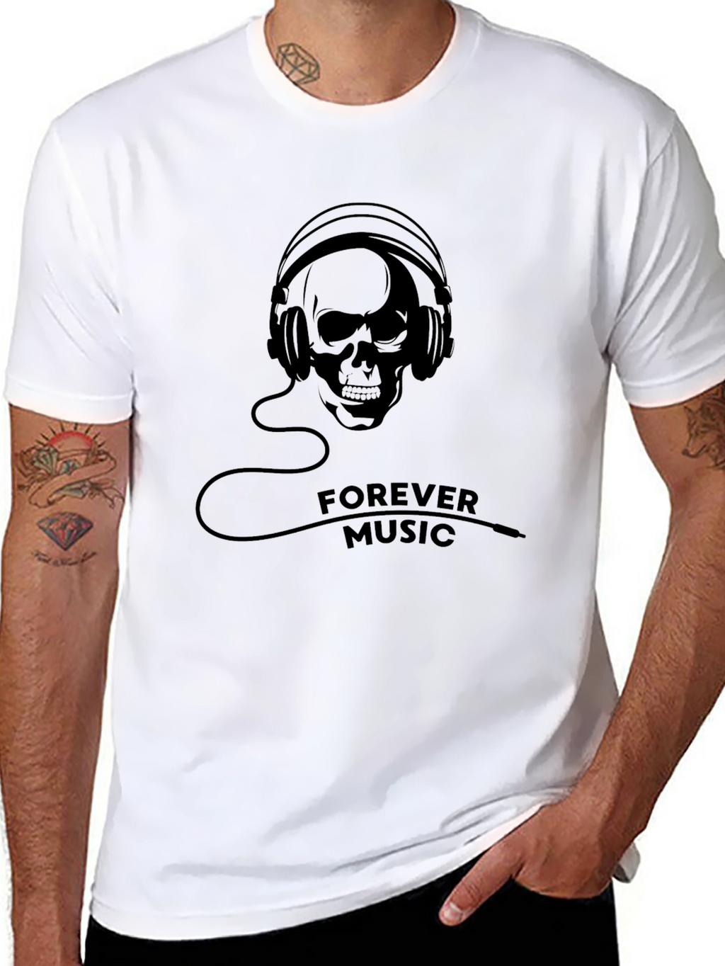 Skull Headphone Graphic Tee - Forever Music