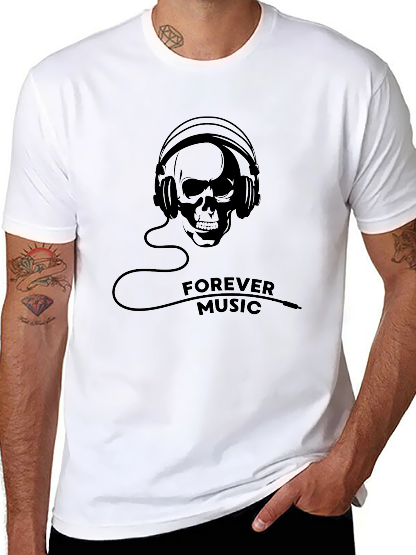 Skull Headphone Graphic Tee - Forever Music