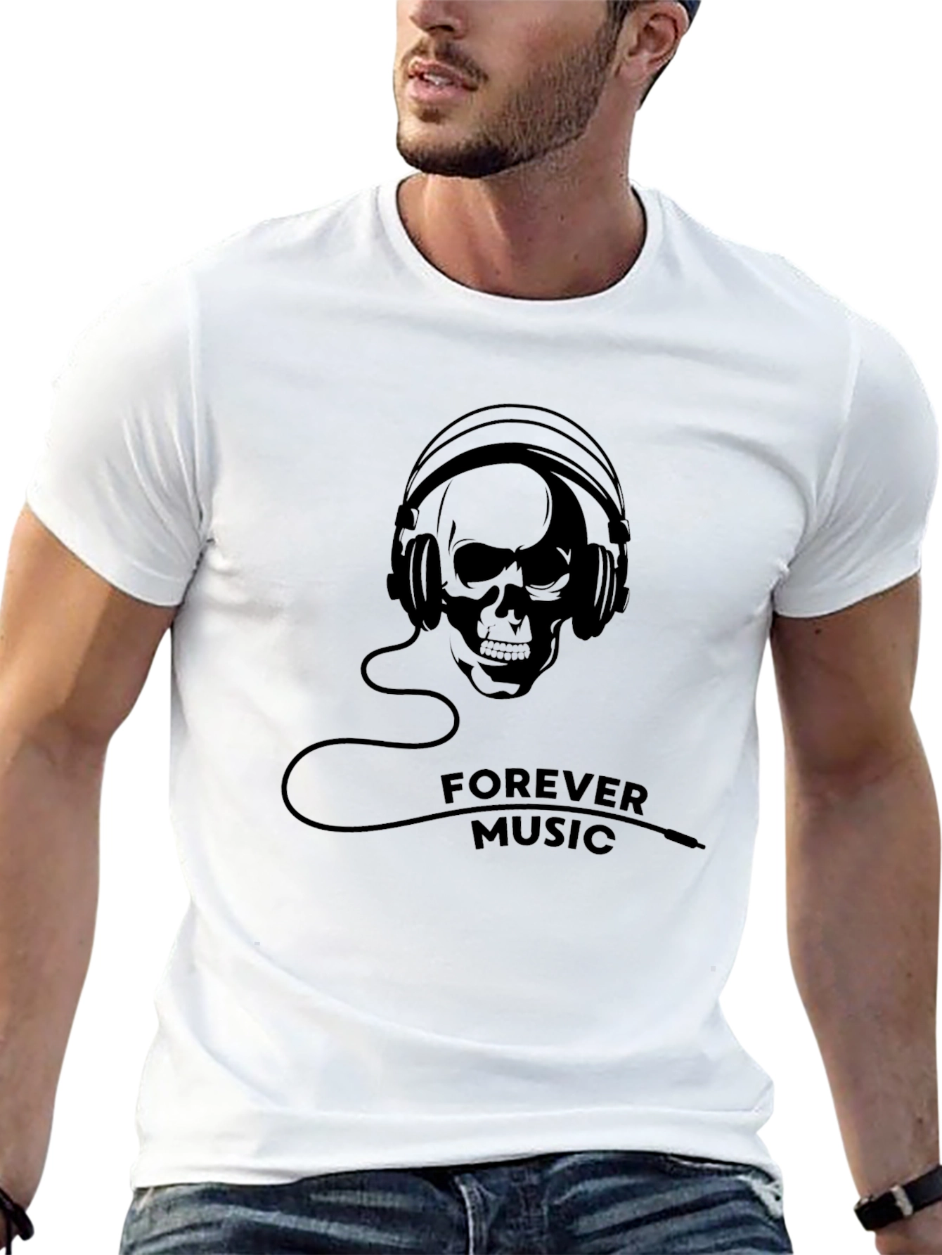 Skull Headphone Graphic Tee - Forever Music