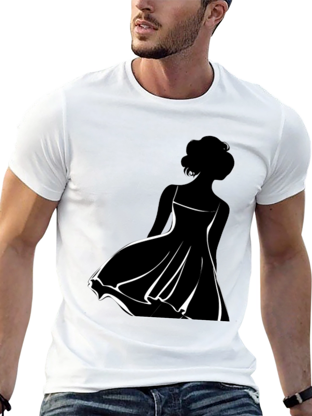 Elegant Woman Silhouette T-Shirt - Black