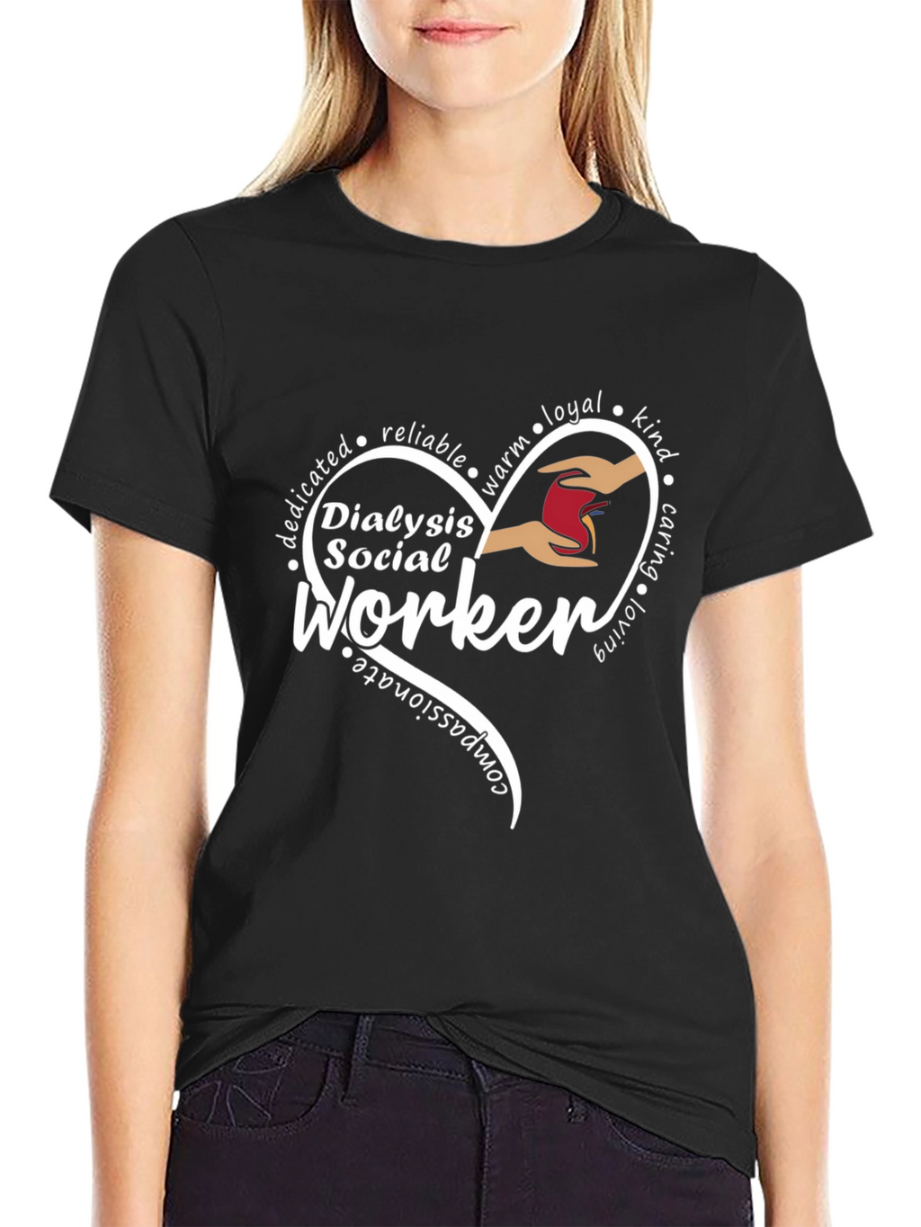 Dialysis Social Worker Heart Graphic T-Shirt