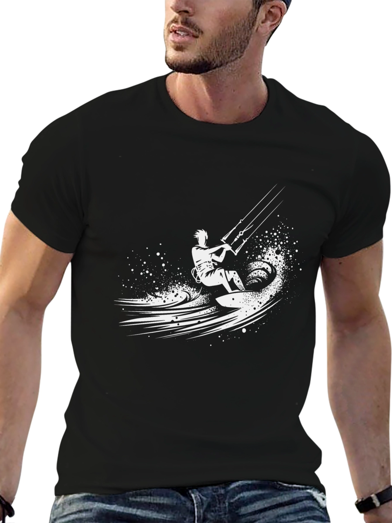 Kitesurfing Graphic Tee - Mens Black T-Shirt