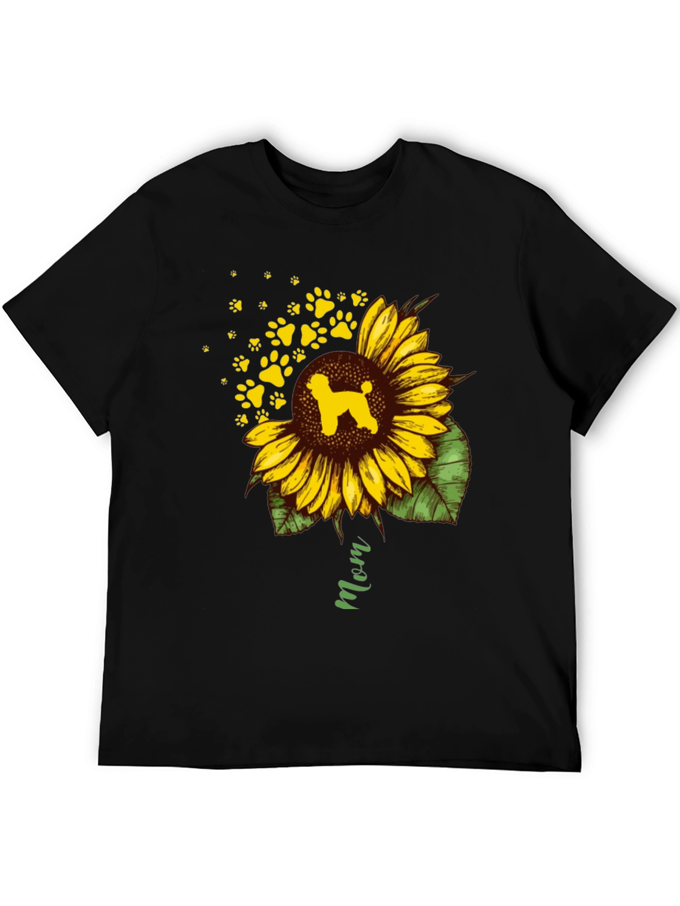 Sunflower Dog Mom T-Shirt - Black