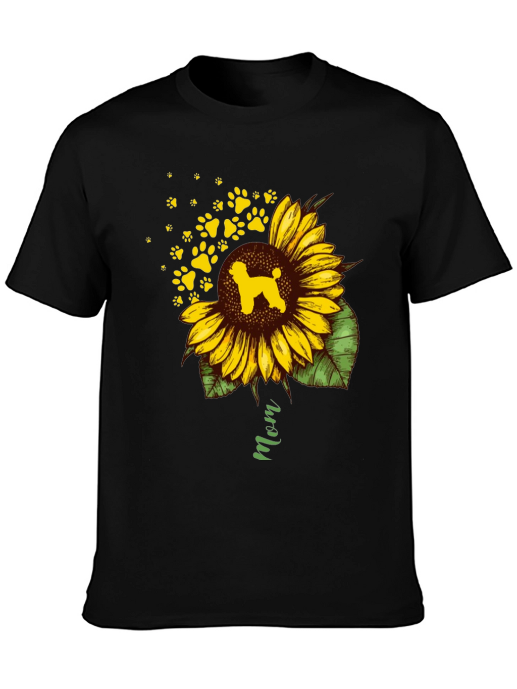 Sunflower Dog Mom T-Shirt - Black
