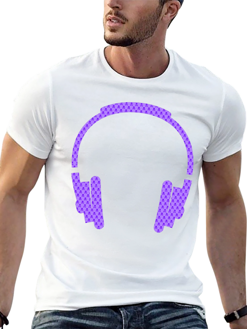 Headphone Graphic Black Tee