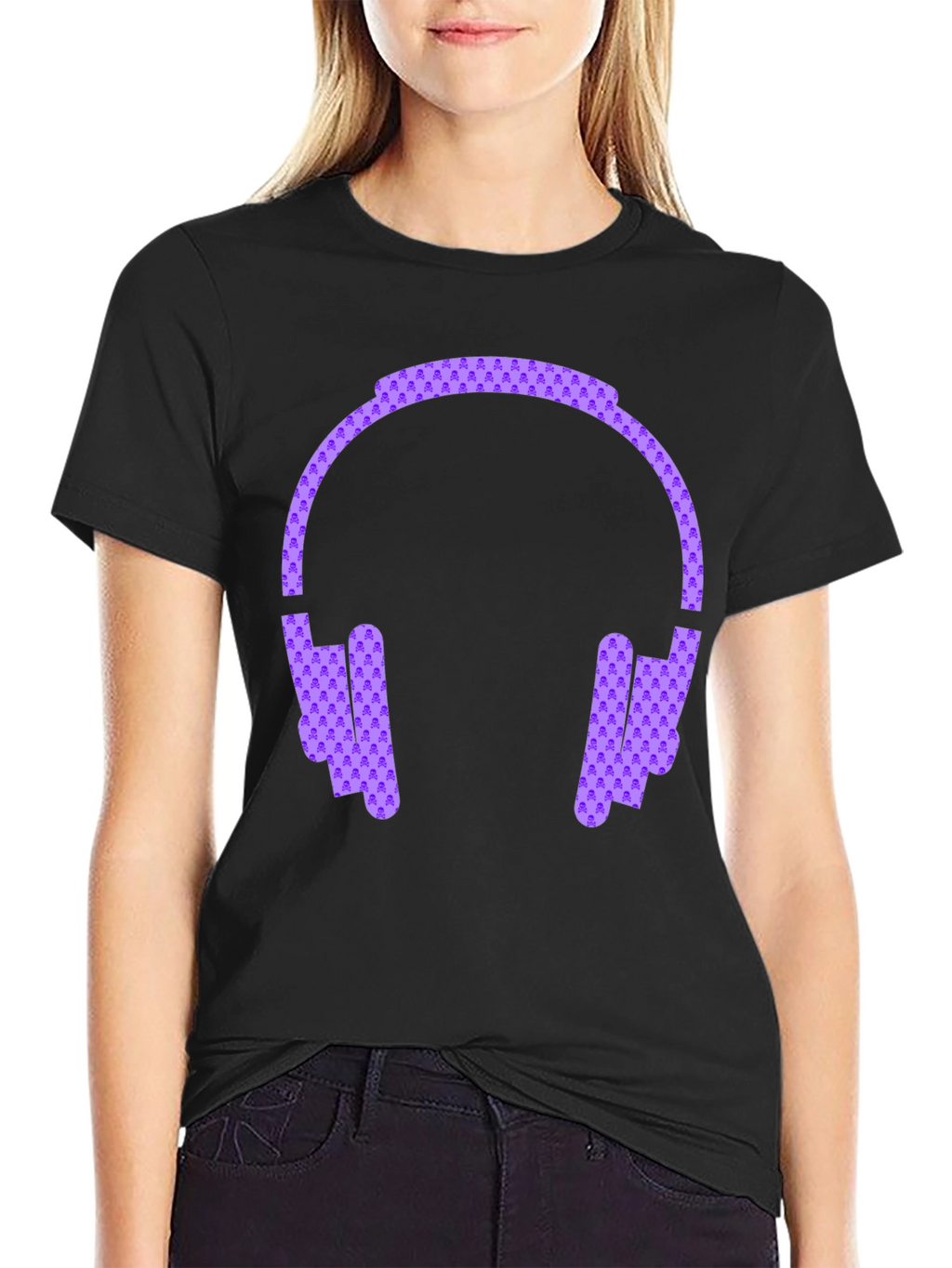 Headphone Graphic Black Tee