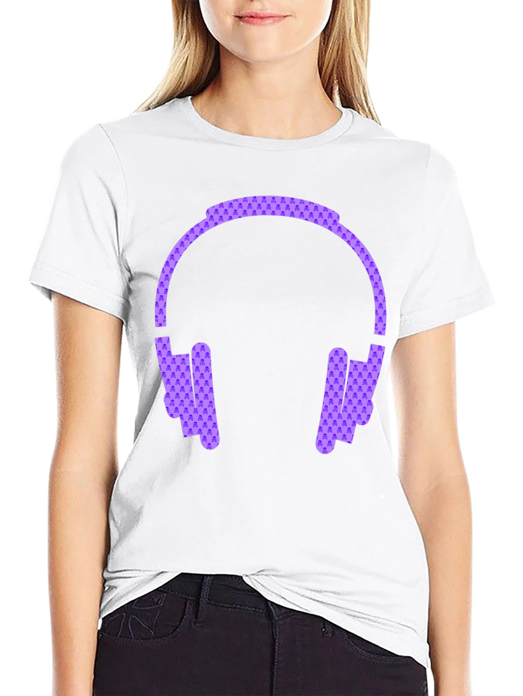 Headphone Graphic Black Tee