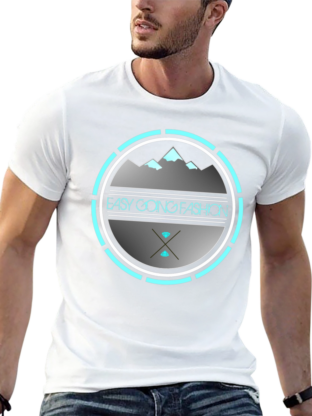 Easy Going Fashion Graphic Tee - Black