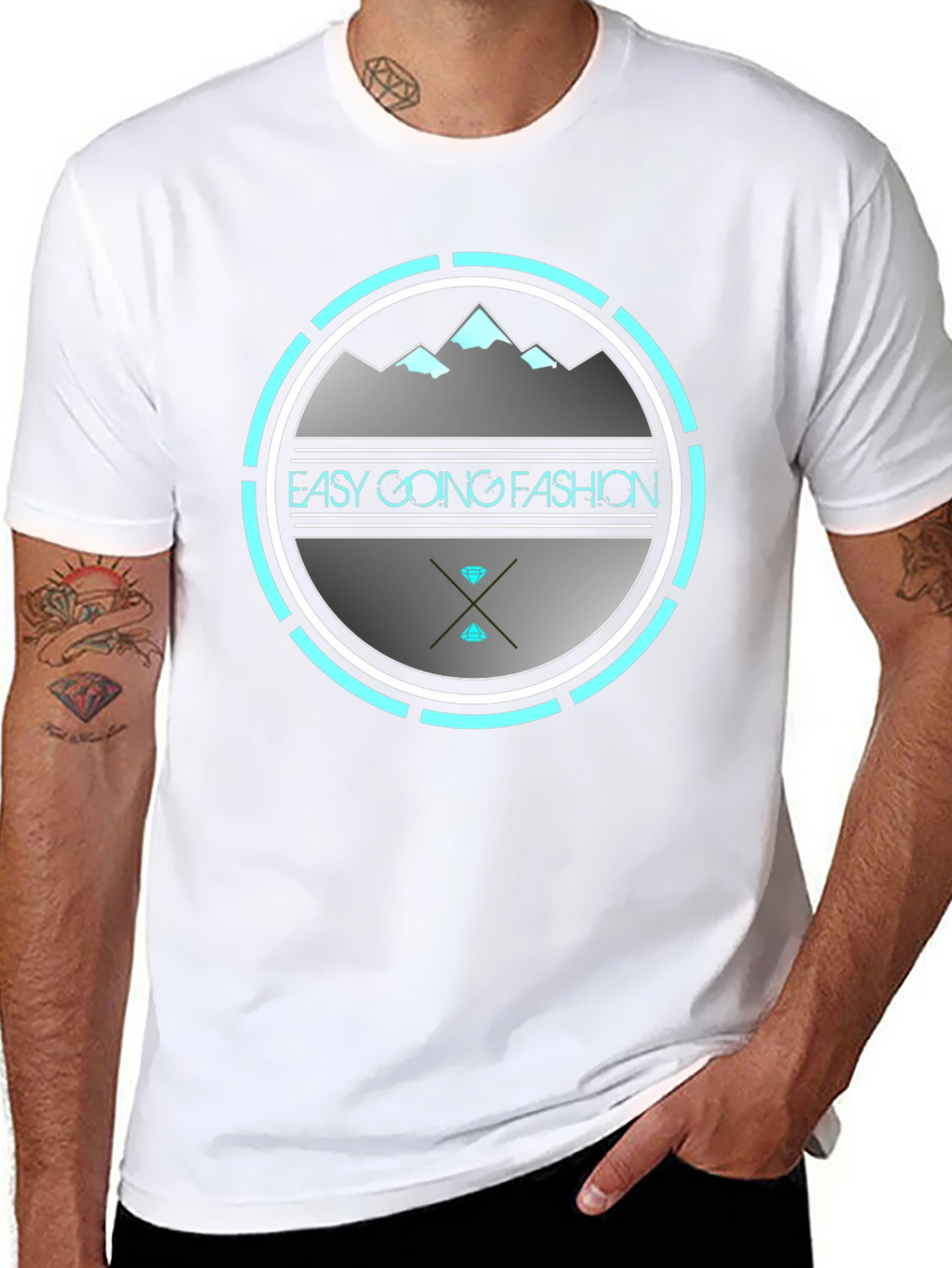 Easy Going Fashion Graphic Tee - Black