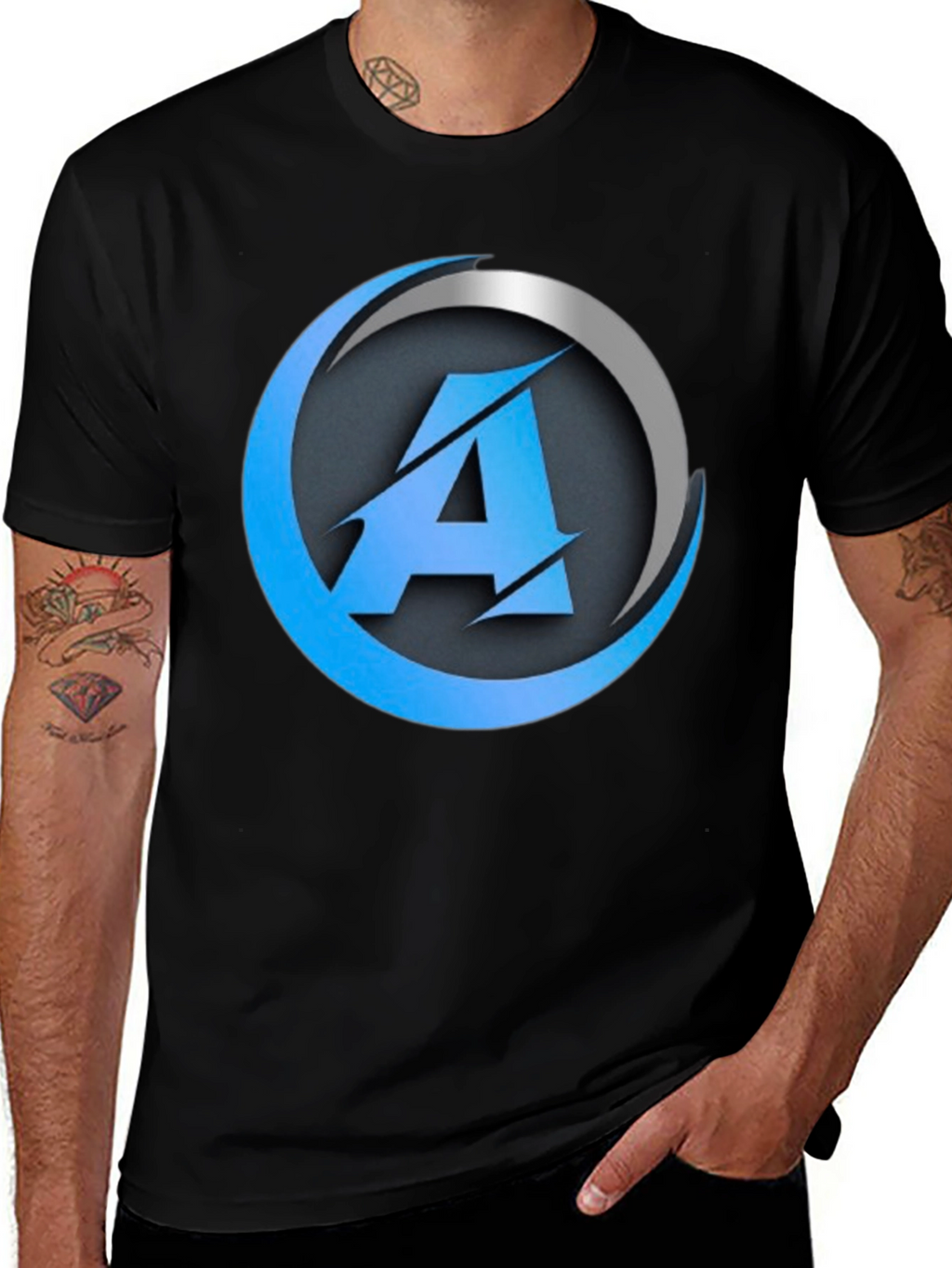 Modern A Logo Black T-Shirt